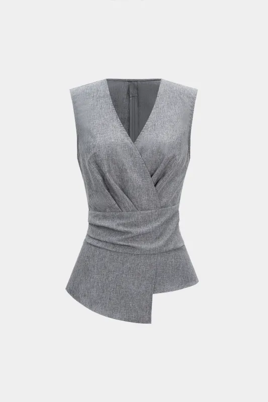 Ruched V-Neck Vest sold by Micas