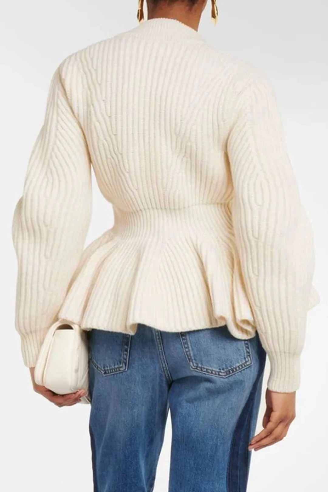 Knit Ruffle Button Cardigan sold by Micas product image thumbnail 2
