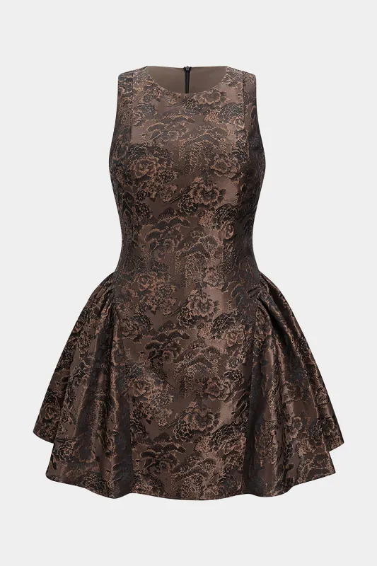 Jacquard Button Sleeveless Mini Dress sold by Micas