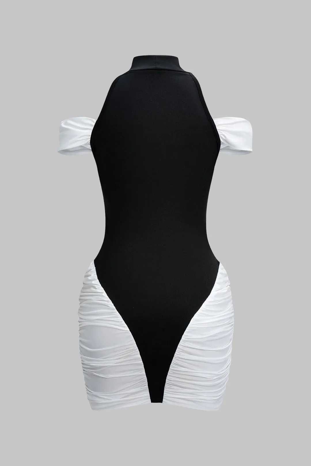 Cut Out Patchwork Ruched Mini Dress sold by Micas product image thumbnail 3