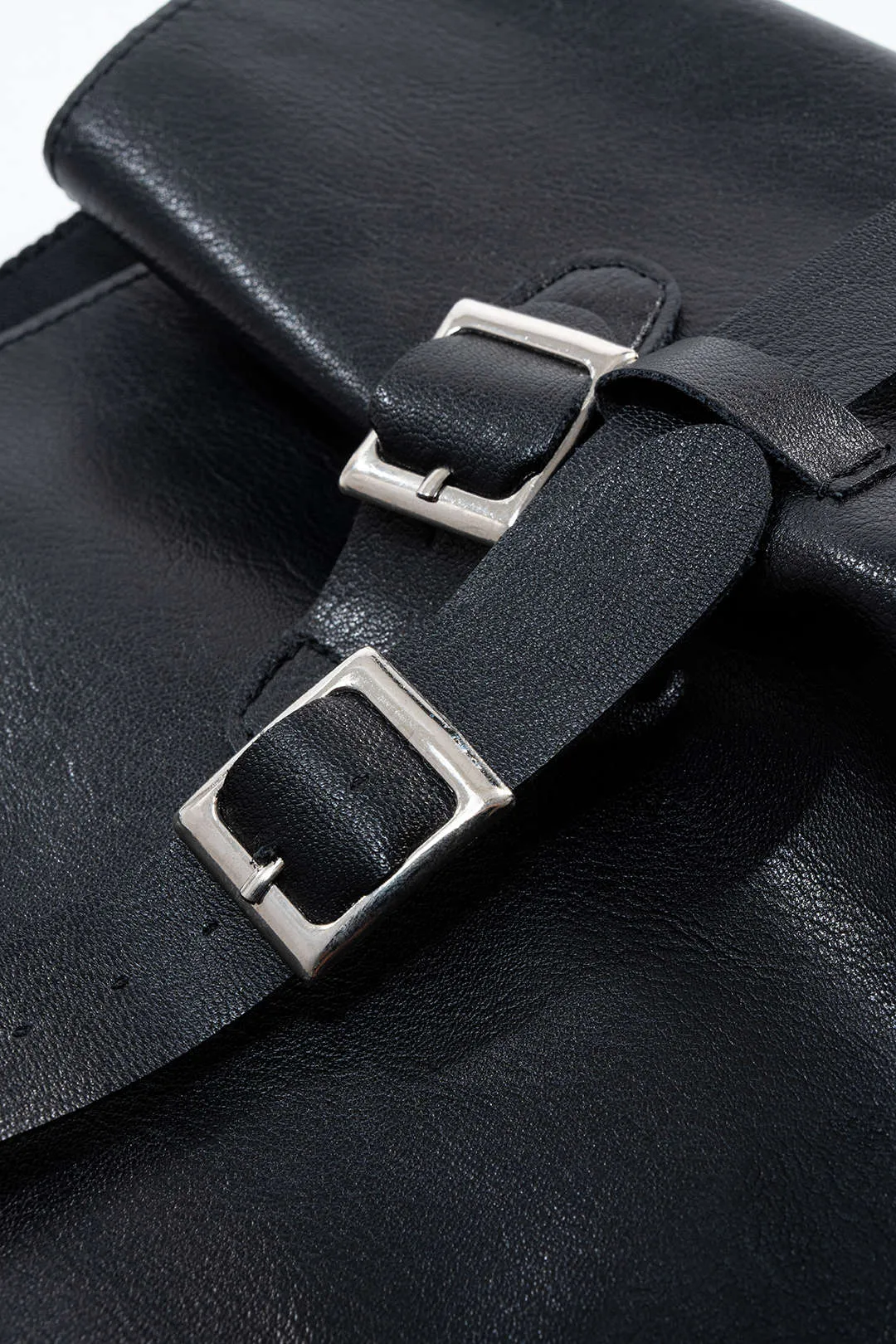 Leather Metallic Belted Pointed Toe Knee High Boots sold by Micas product image thumbnail 5