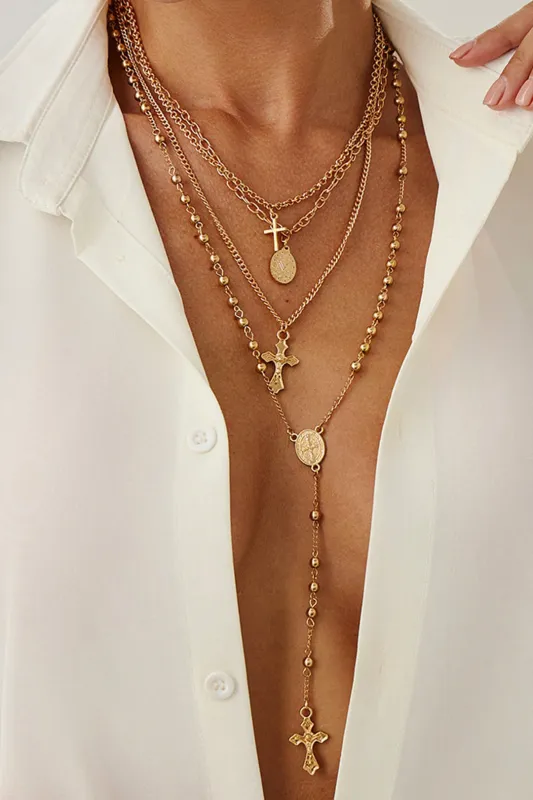 Multi-Layer Metallic Necklace sold by Micas