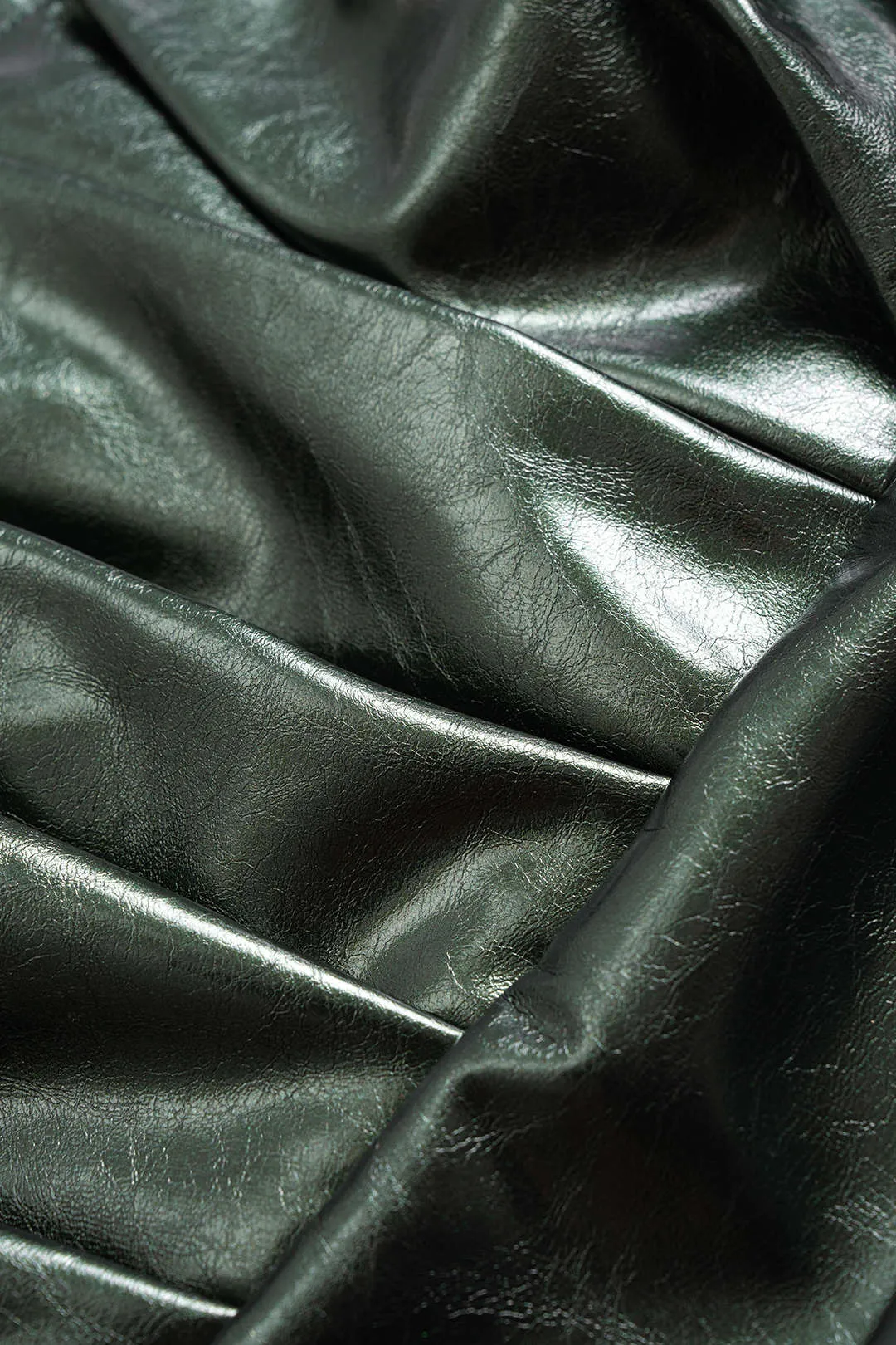 Faux Leather Metallic Ruched Sleeveless Slip Mini Dress sold by Micas product image thumbnail 3