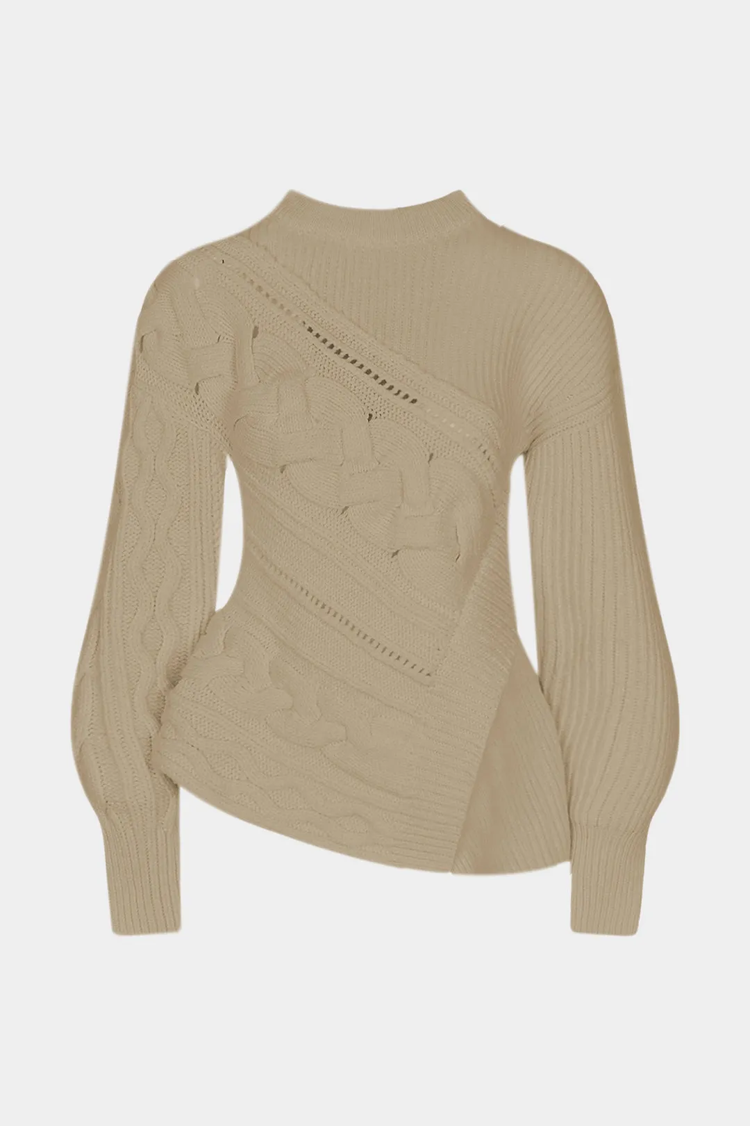 Cable Knit Ribbed Long-Sleeve Top sold by Micas product image thumbnail 2