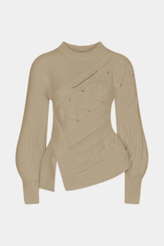 Cable Knit Ribbed Long-Sleeve Top sold by Micas