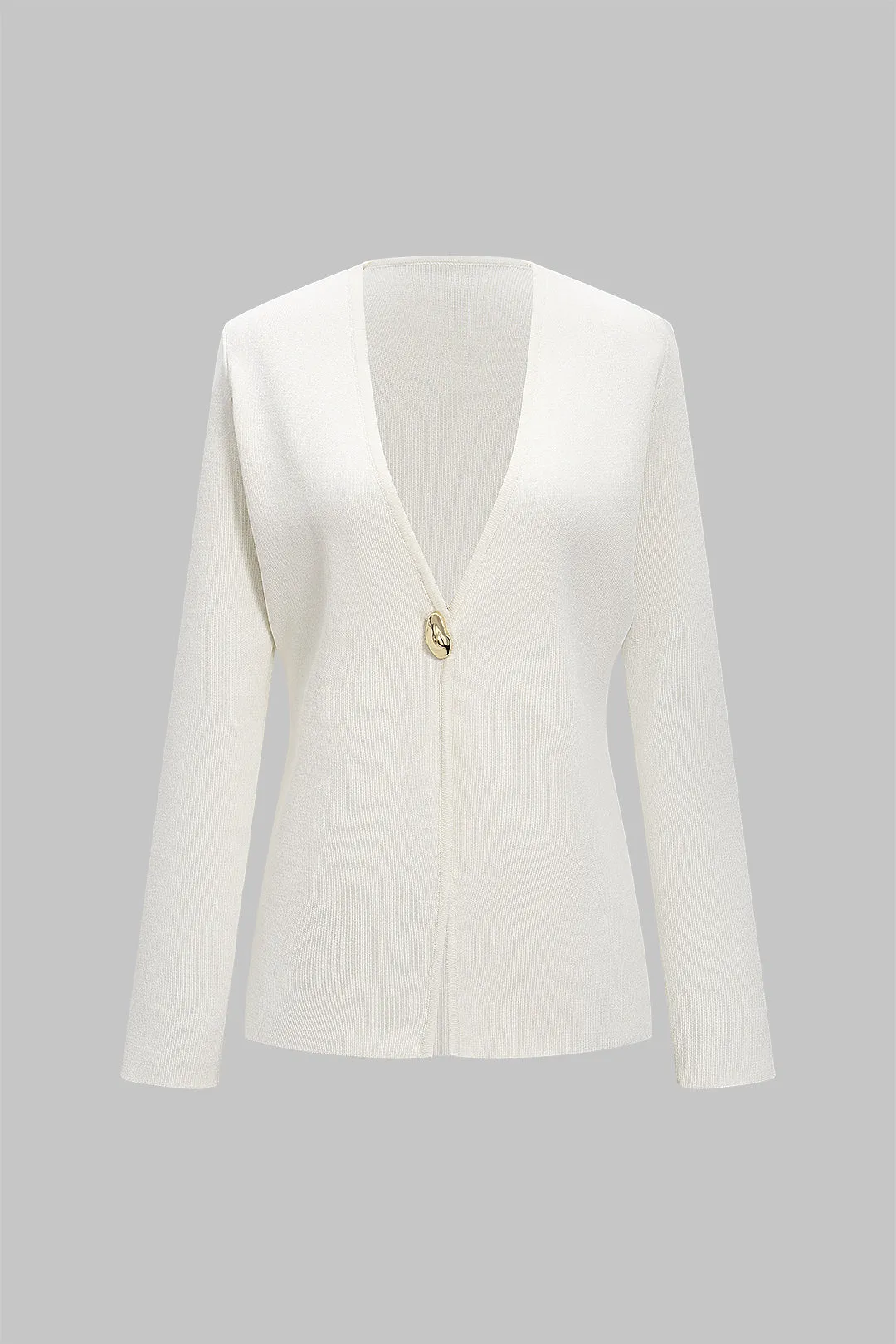 Knit Solid Button Cardigan sold by Micas