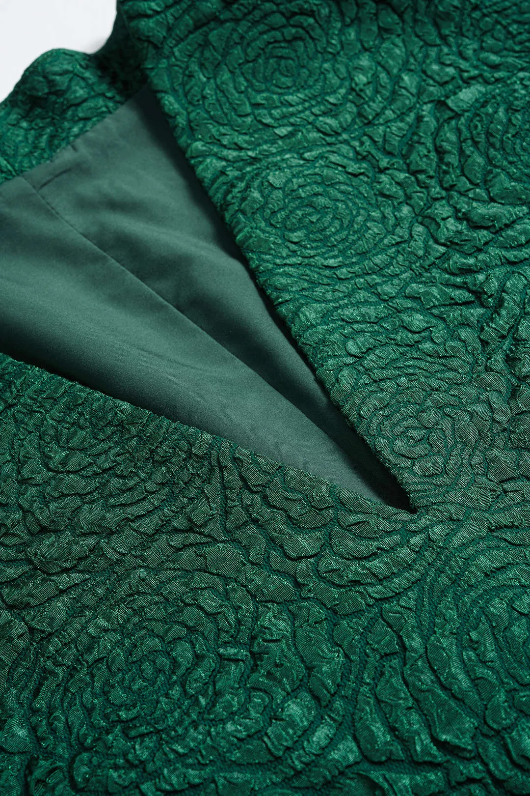 Plus Size Jacquard Zipper Ruched V-Neck Sleeveless Mini Dress sold by Micas product image thumbnail 3