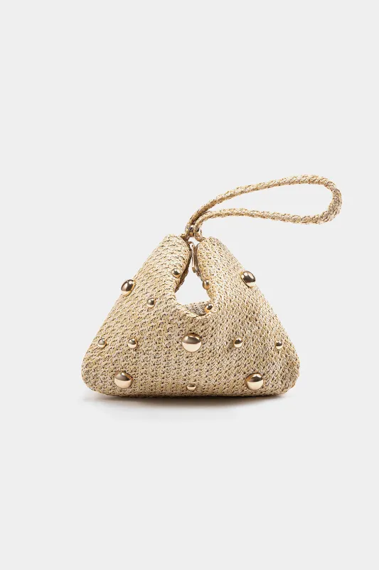 Straw Woven Beaded Clutch Bag sold by Micas
