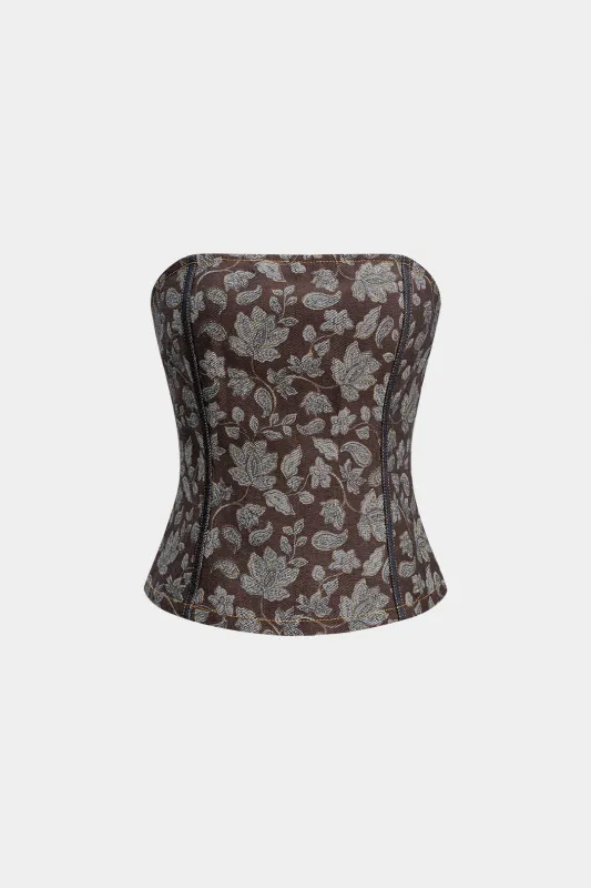 Paisley Print Strapless Tube Top sold by Micas