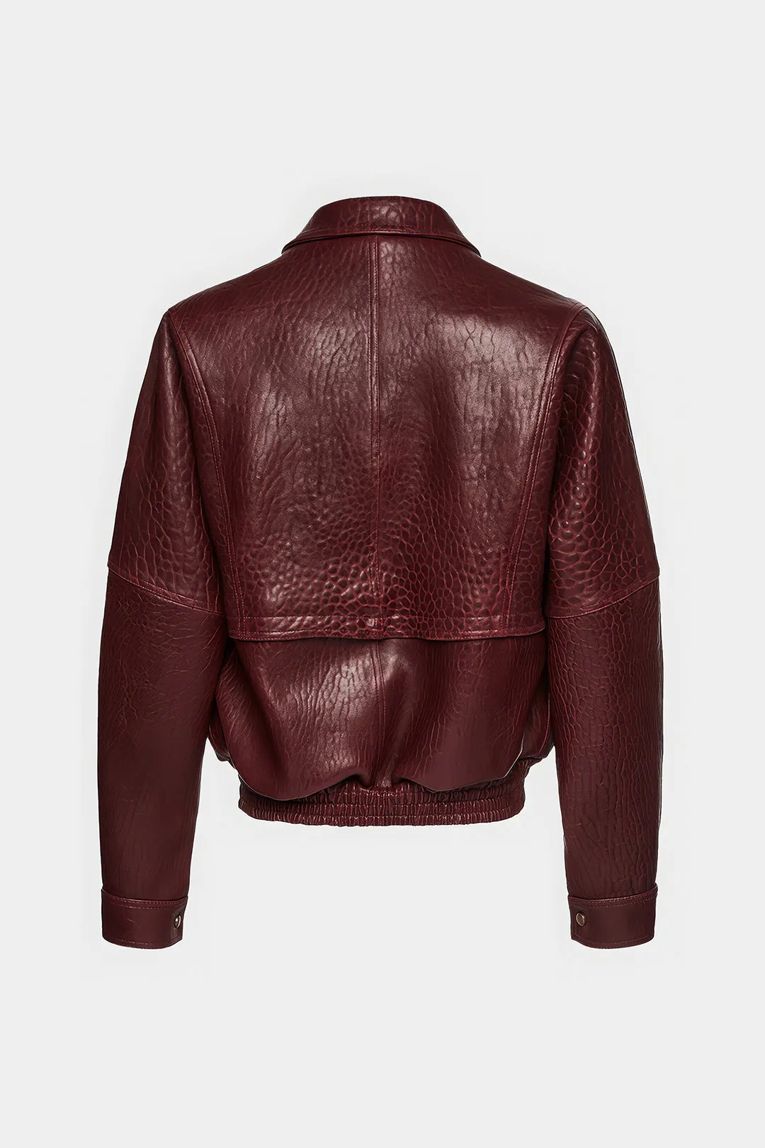 Faux Leather Texture Zipper Jacket sold by Micas product image thumbnail 2