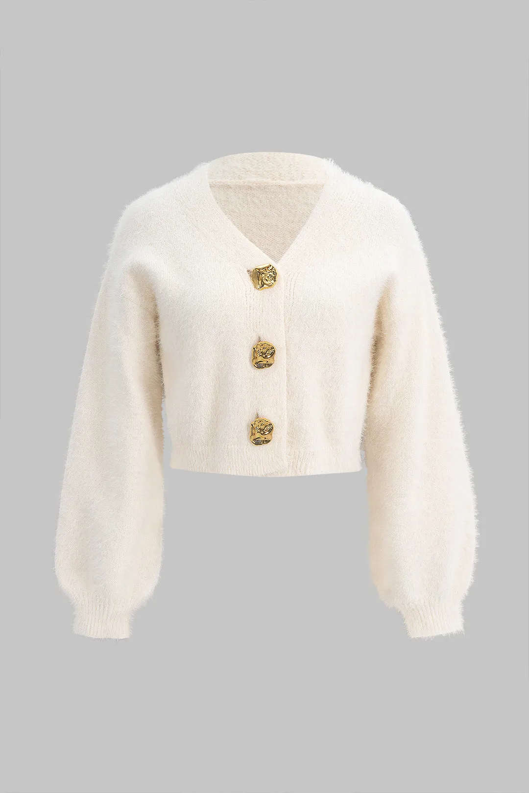 Knit Metallic V-Neck Cardigan sold by Micas