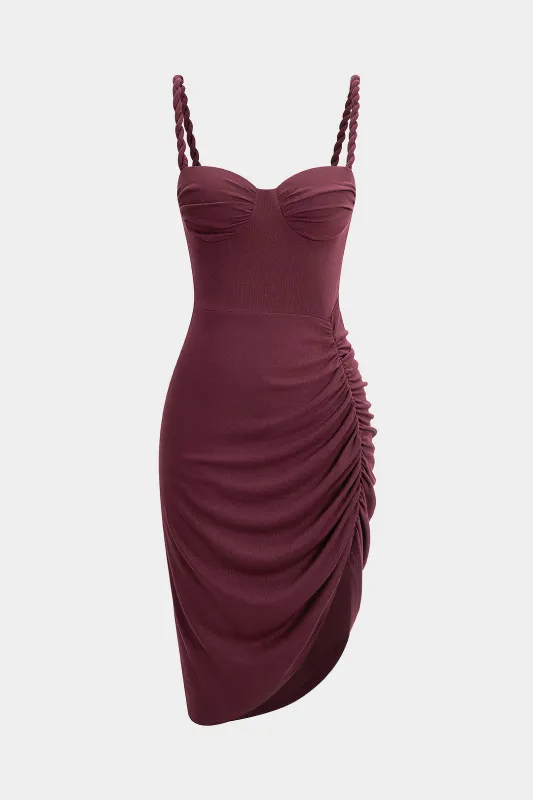 Ruched Twist Knot Slip Sleeveless Midi Dress sold by Micas