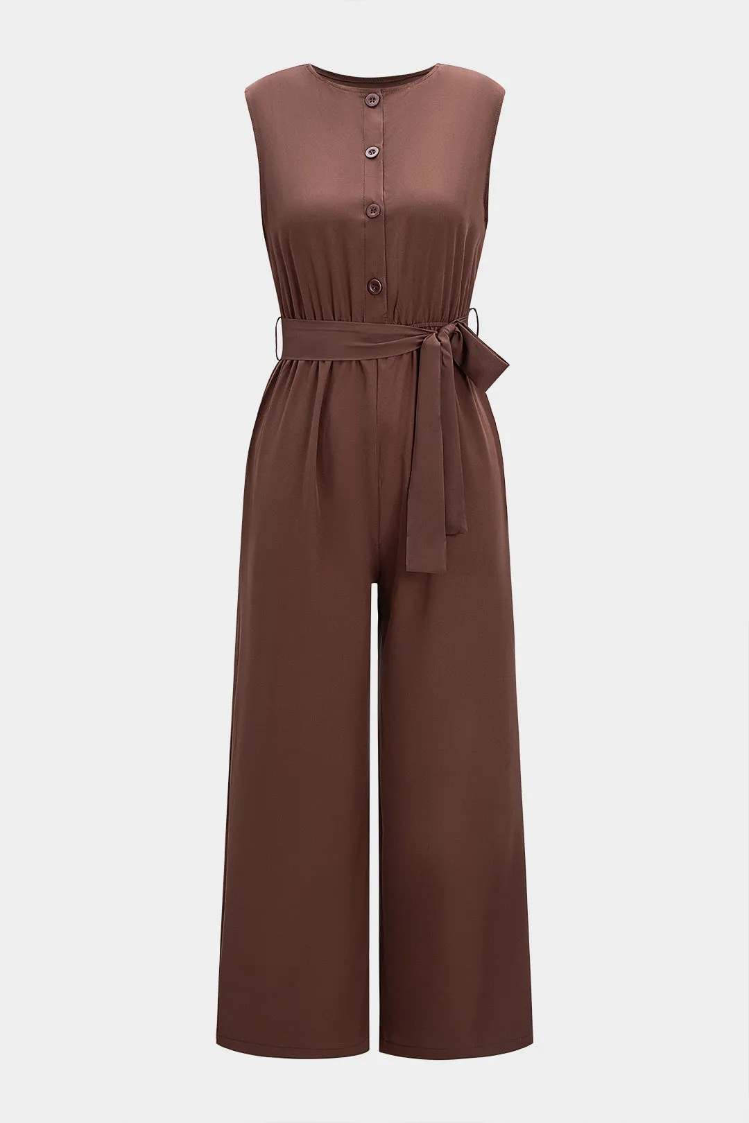 Tie-Up Wide Leg Sleeveless Jumpsuit sold by Micas