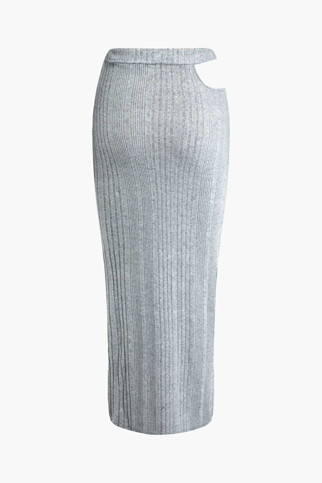 Cut Out Ribbed Long-Sleeve Top And Skirt Set sold by Micas product image thumbnail 5