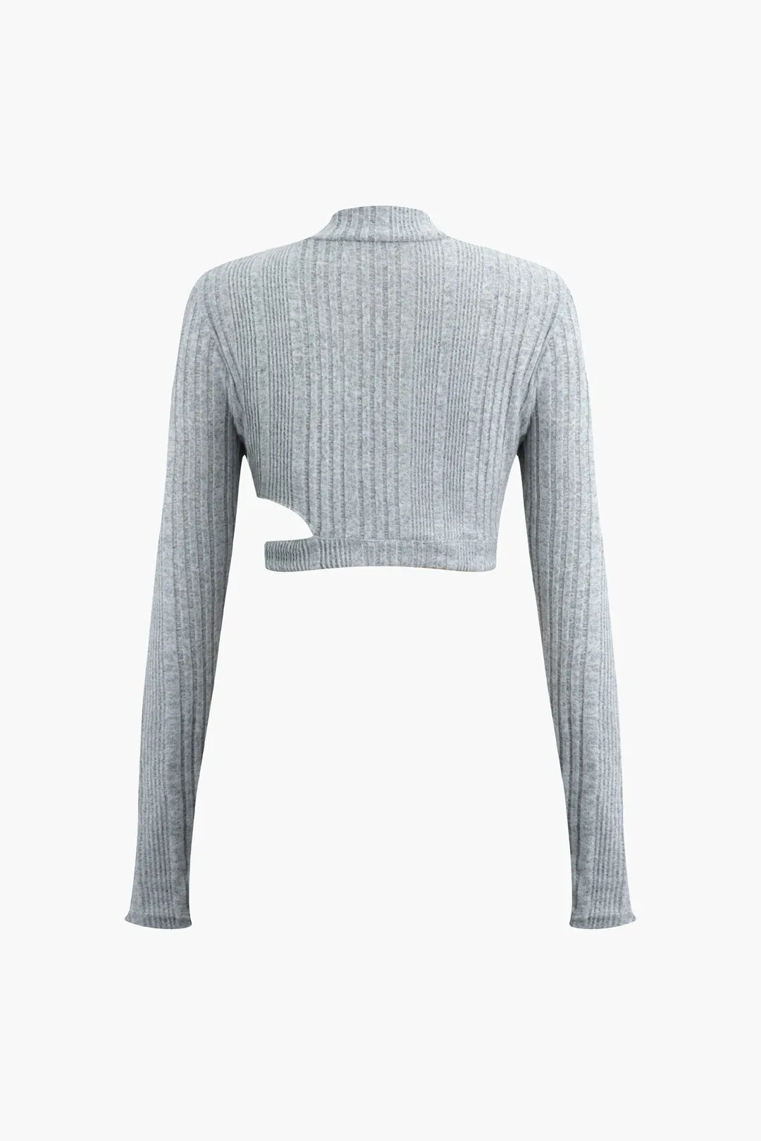 Cut Out Ribbed Long-Sleeve Top And Skirt Set sold by Micas product image thumbnail 3