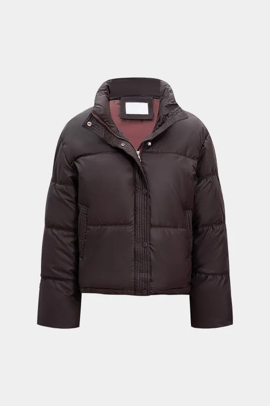 Zipper Faux Leather Puffer sold by Micas