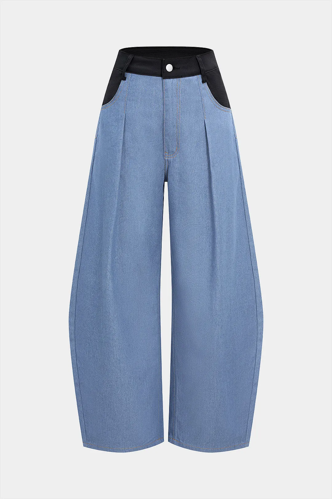 Denim High Waist Patchwork Jeans sold by Micas