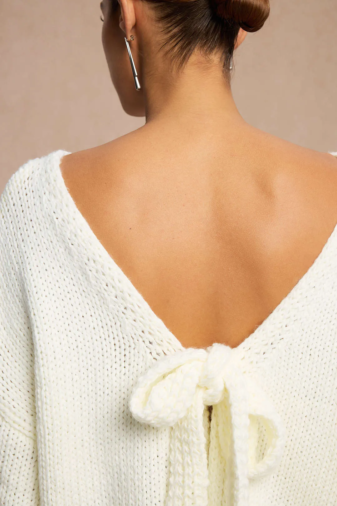 Knit Bow Strappy Backless Cardigan sold by Micas product image thumbnail 3