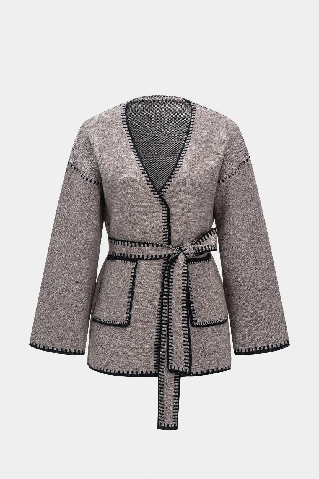 Knit Tie-Up Pocket Cardigan sold by Micas