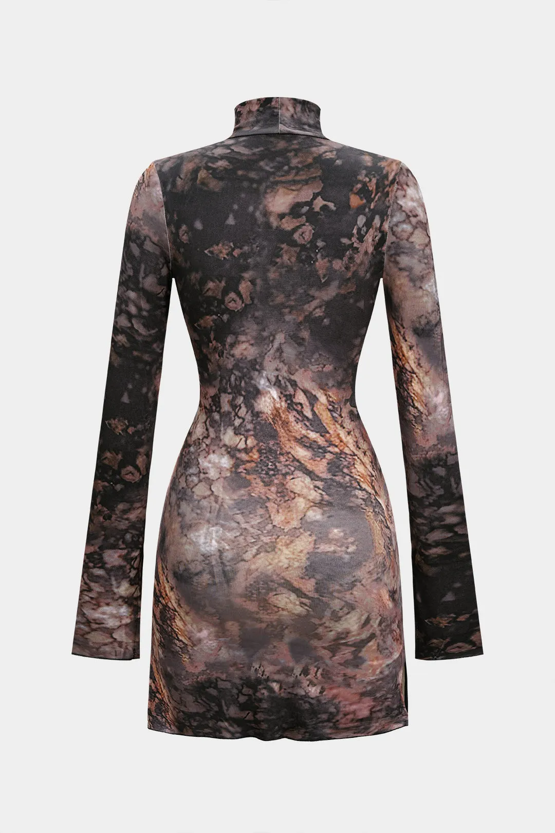 Ombre Print Turtleneck Long Sleeve Mini Dress sold by Micas product image thumbnail 2