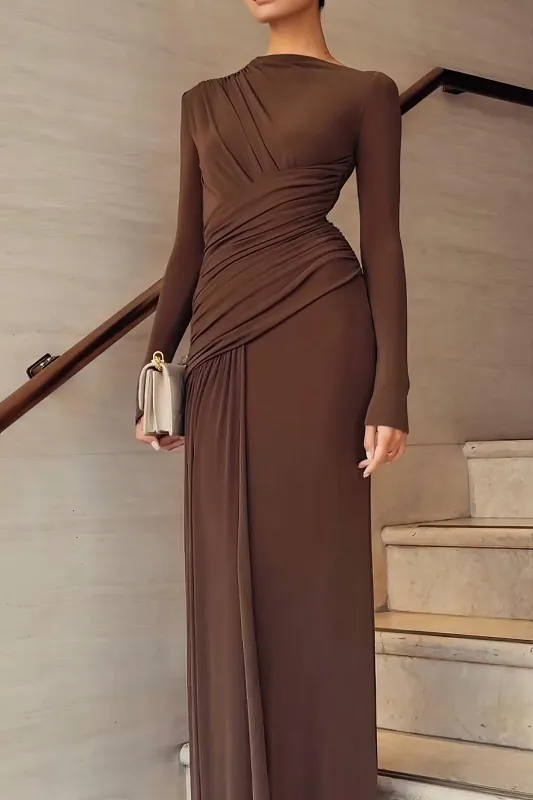 Ruched Long Sleeve Maxi Dress sold by Micas