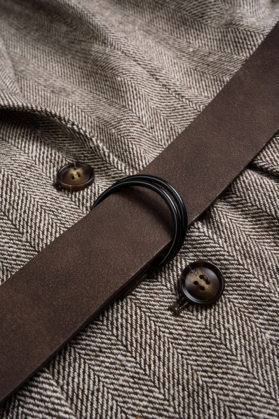 Button Notched Lapel Belted Blazer sold by Micas product image thumbnail 4