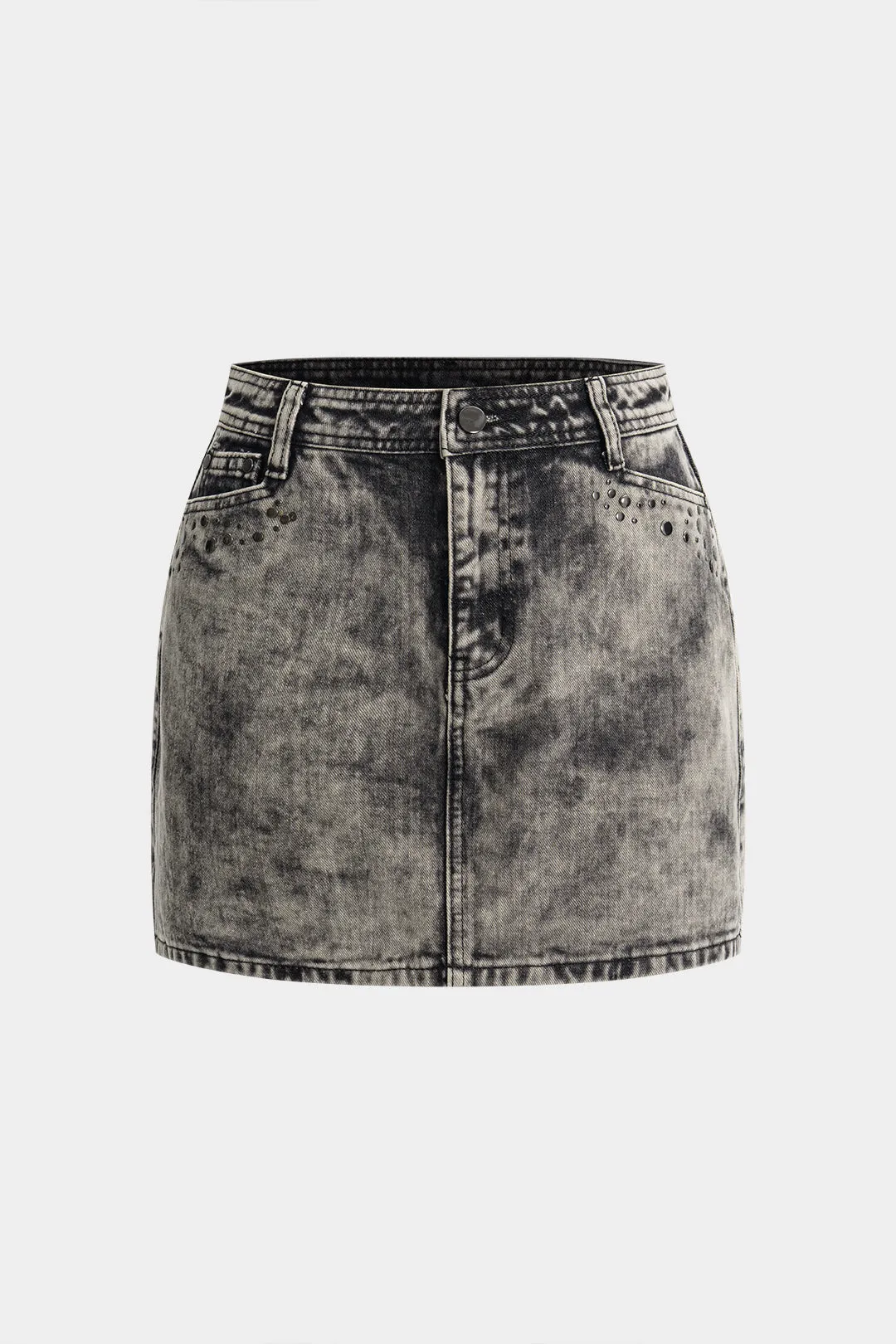Denim Studded Skirt sold by Micas