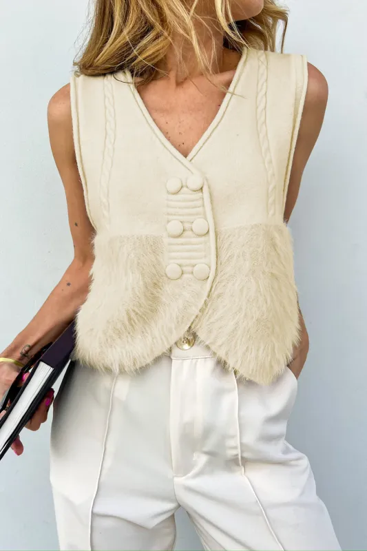 Fringe Button Sweater Vest sold by Micas