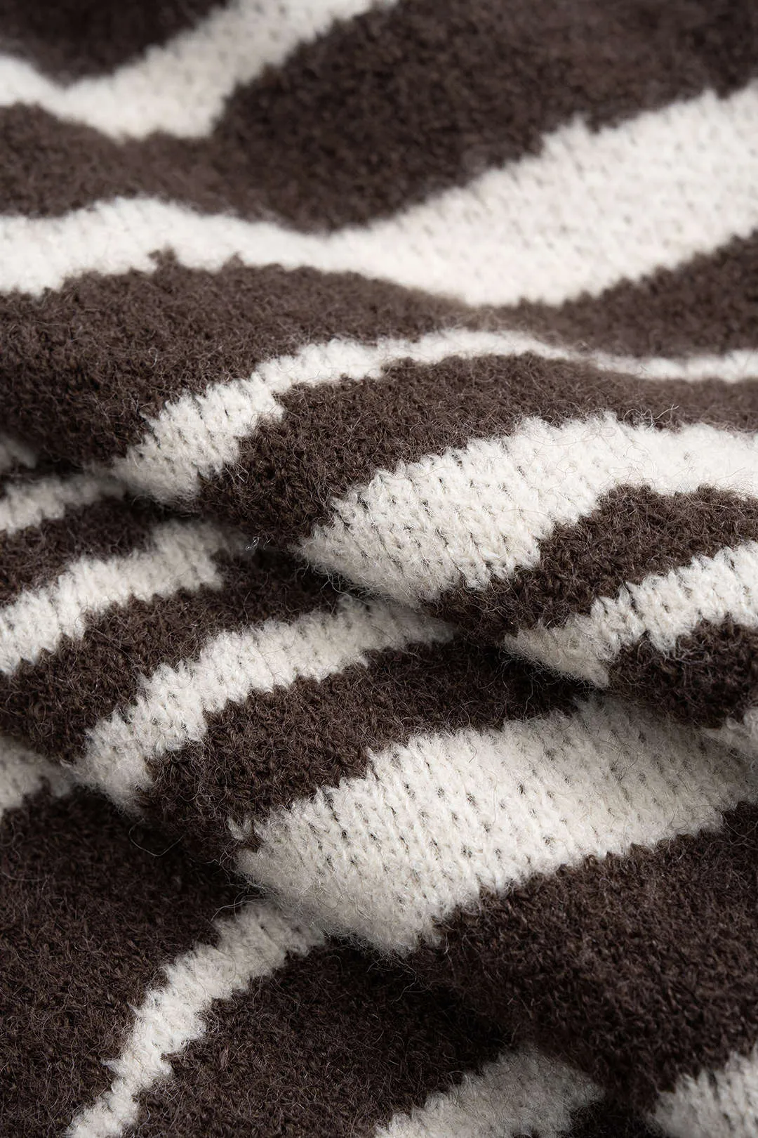 Knit Zebra Stripe Print Tie-Up Fringe Pocket Frayed Cardigan sold by Micas product image thumbnail 4