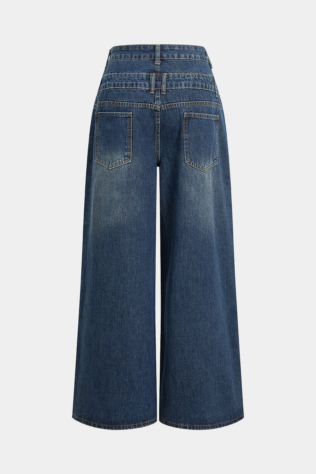 Denim Double Waist Straight Leg Jeans sold by Micas product image thumbnail 2