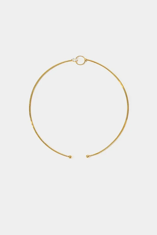 Rhinestone Circle Open Necklace sold by Micas