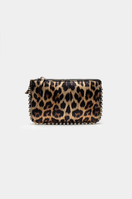 Leopard Print Rivets Clutch Bag sold by Micas