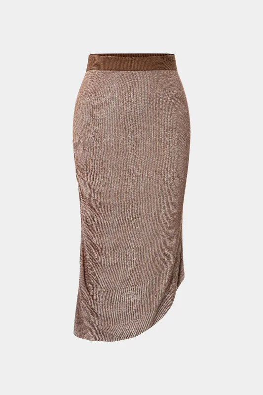 Knit Ruched High Waist Skirt sold by Micas