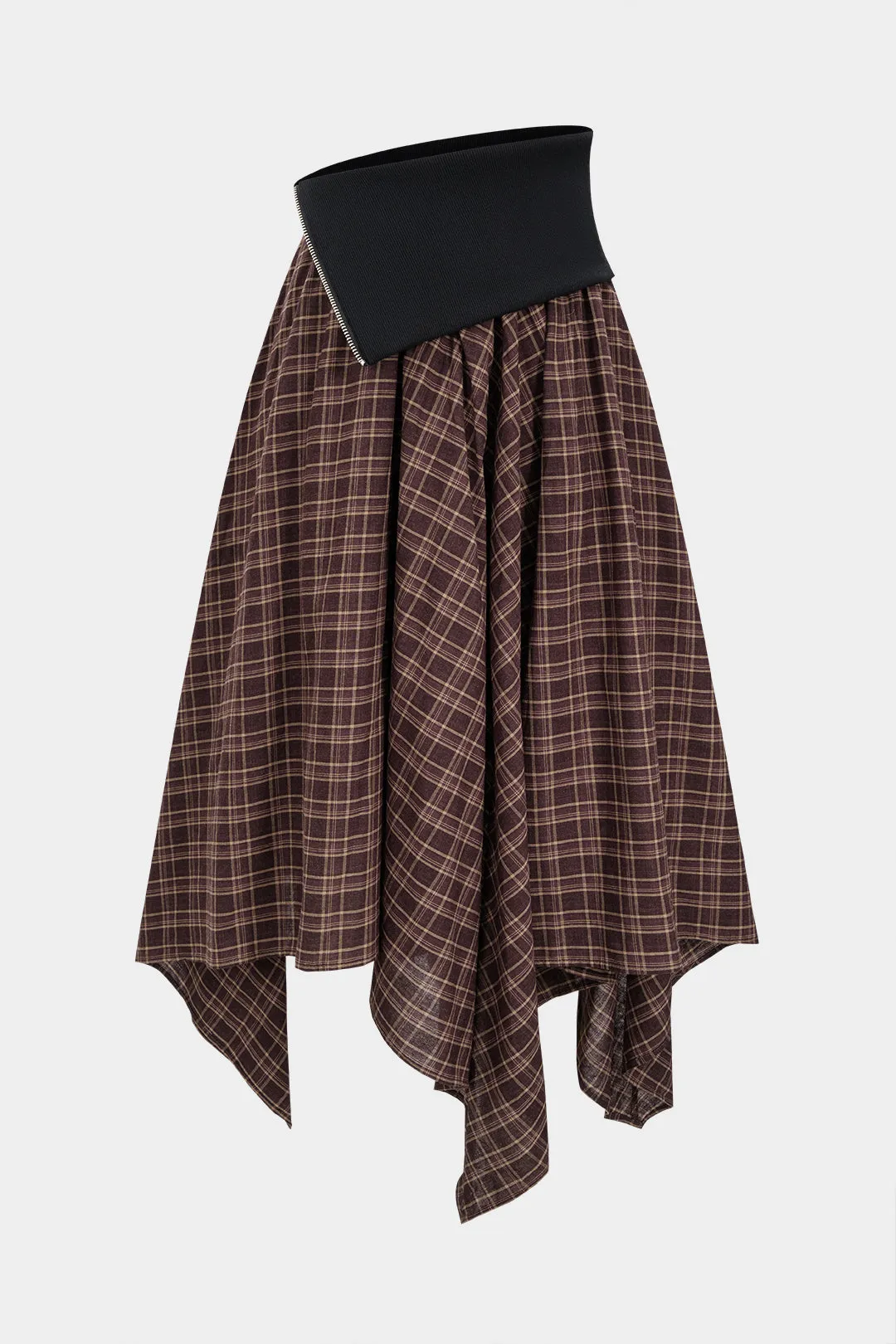 High Waist Patchwork Irregular Hem Skirt sold by Micas