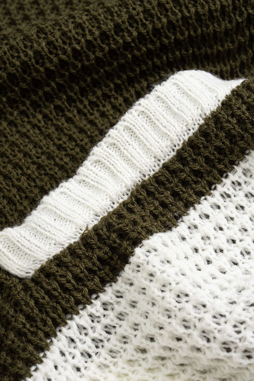 Color Block Stripes Contrast Knit Button Cardigan sold by Micas product image thumbnail 5