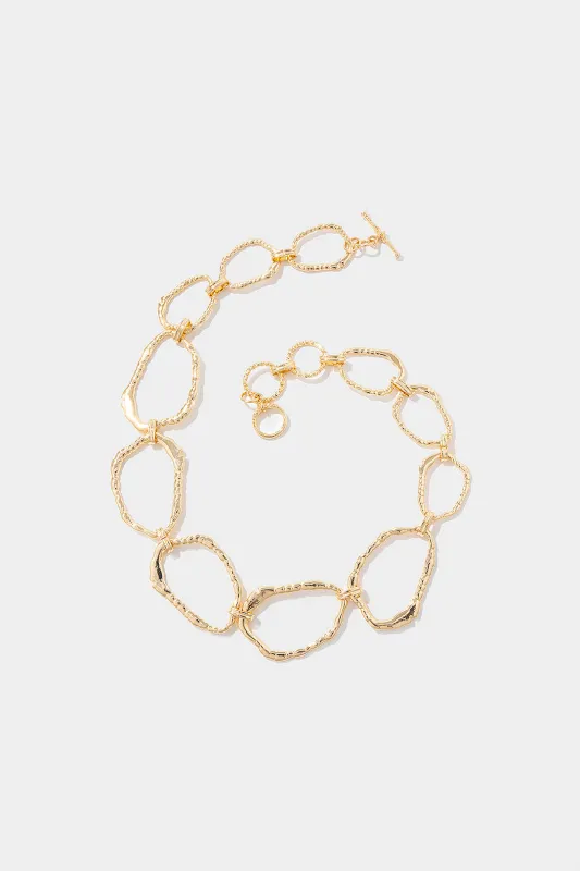 Alloy Geometric Chain Necklace sold by Micas