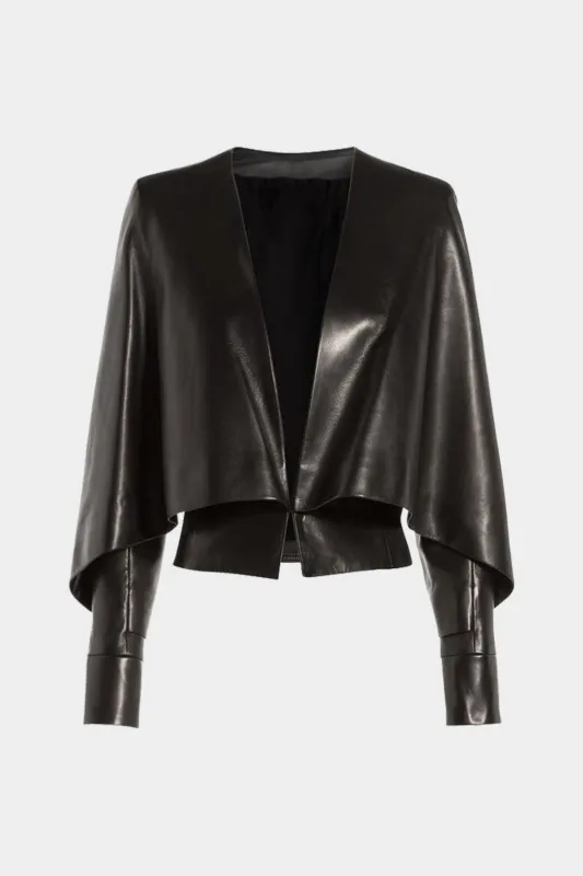 Faux Leather Deep V-Neck Jacket sold by Micas