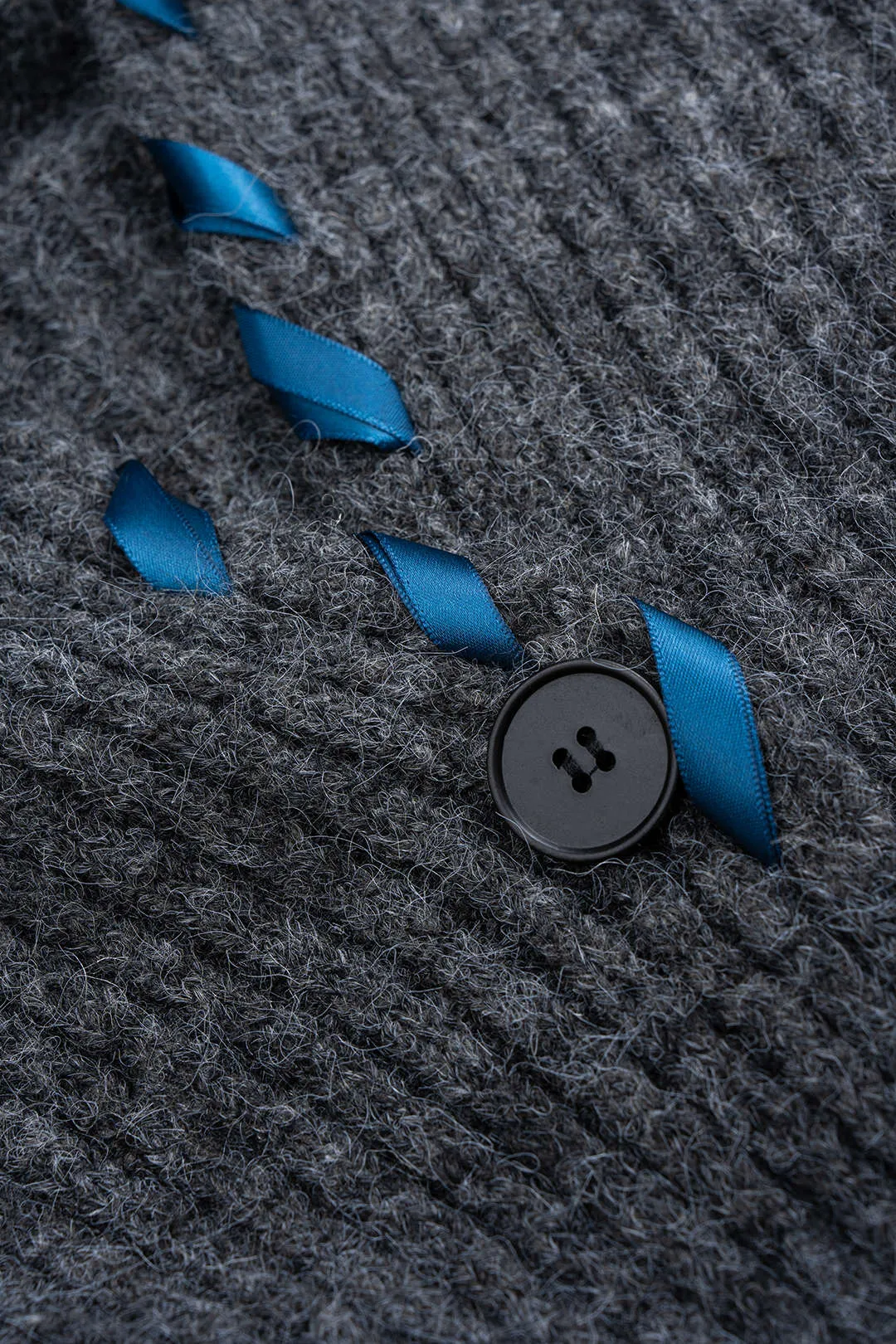 Knit Drawstring Ribbed Cardigan sold by Micas product image thumbnail 4