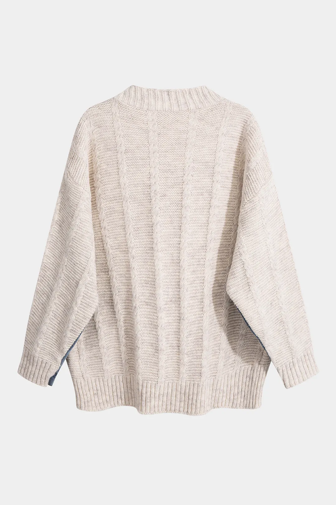 Knit Patchwork Button Pocket Cardigan sold by Micas product image thumbnail 2