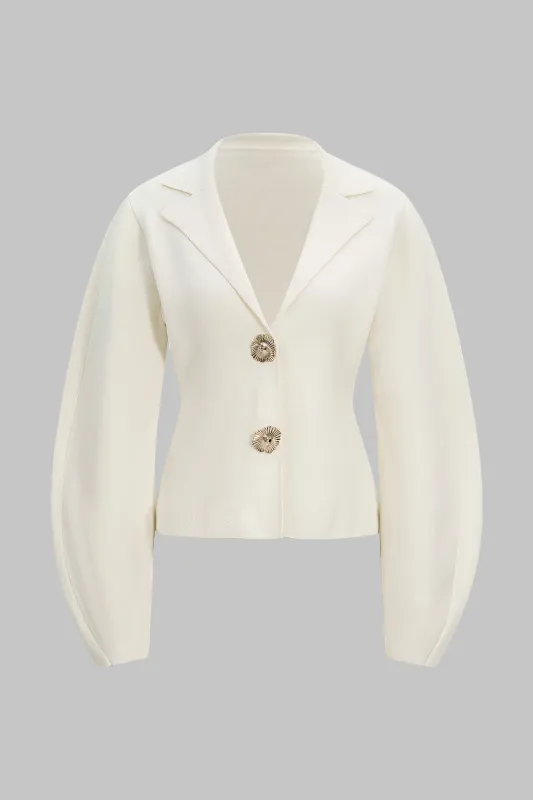 Knit Button V-Neck Cardigan sold by Micas