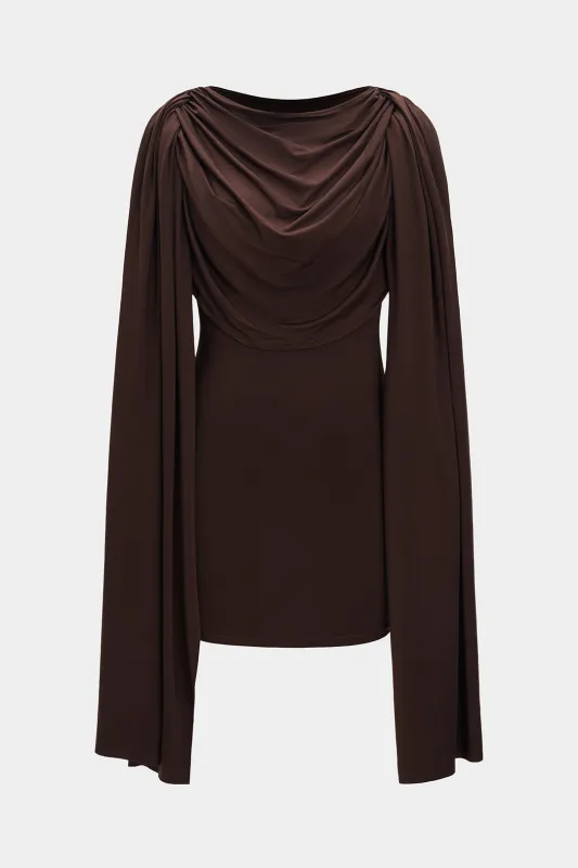 Draped Round Neck Ruched Mini Dress sold by Micas