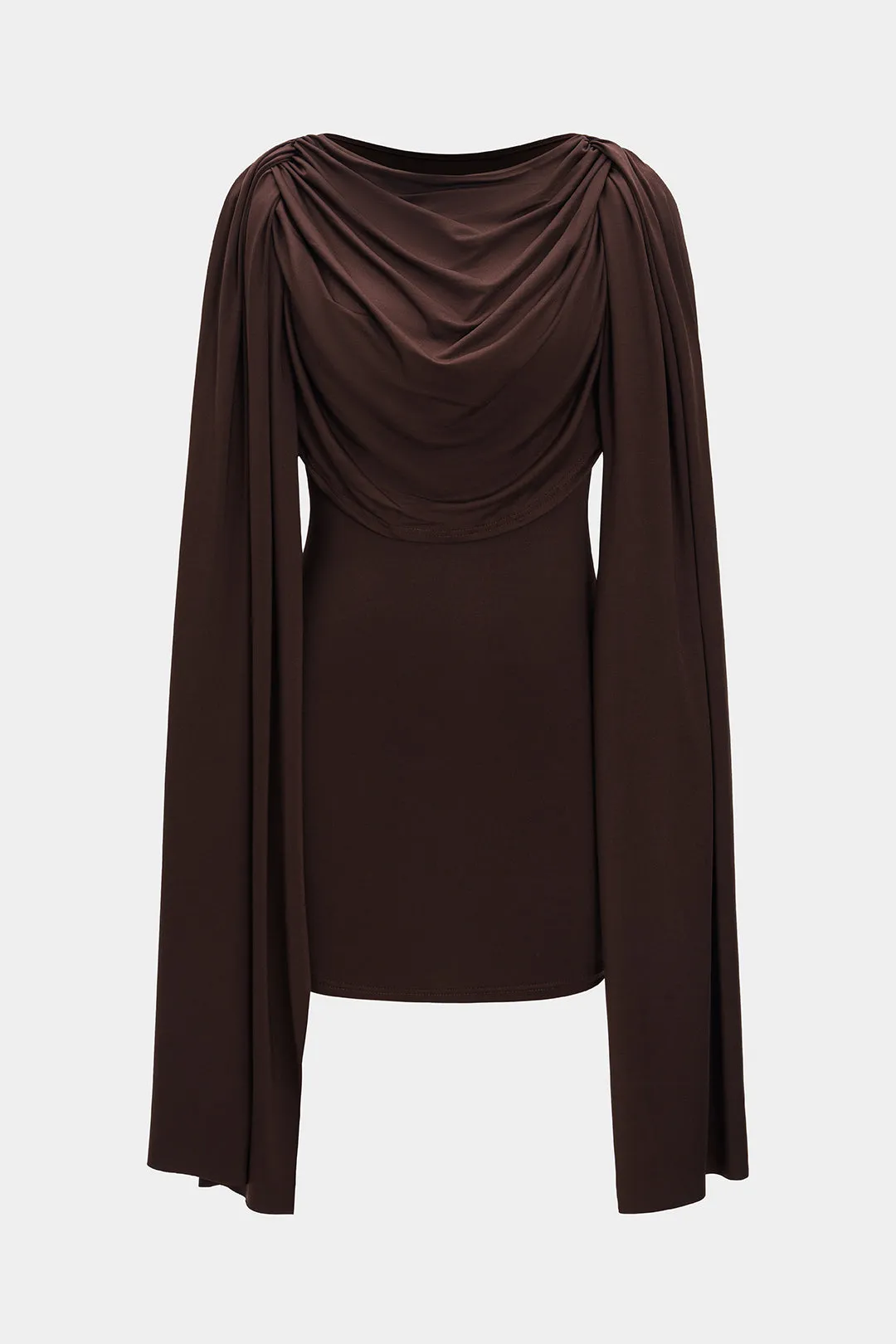 Draped Round Neck Ruched Mini Dress sold by Micas