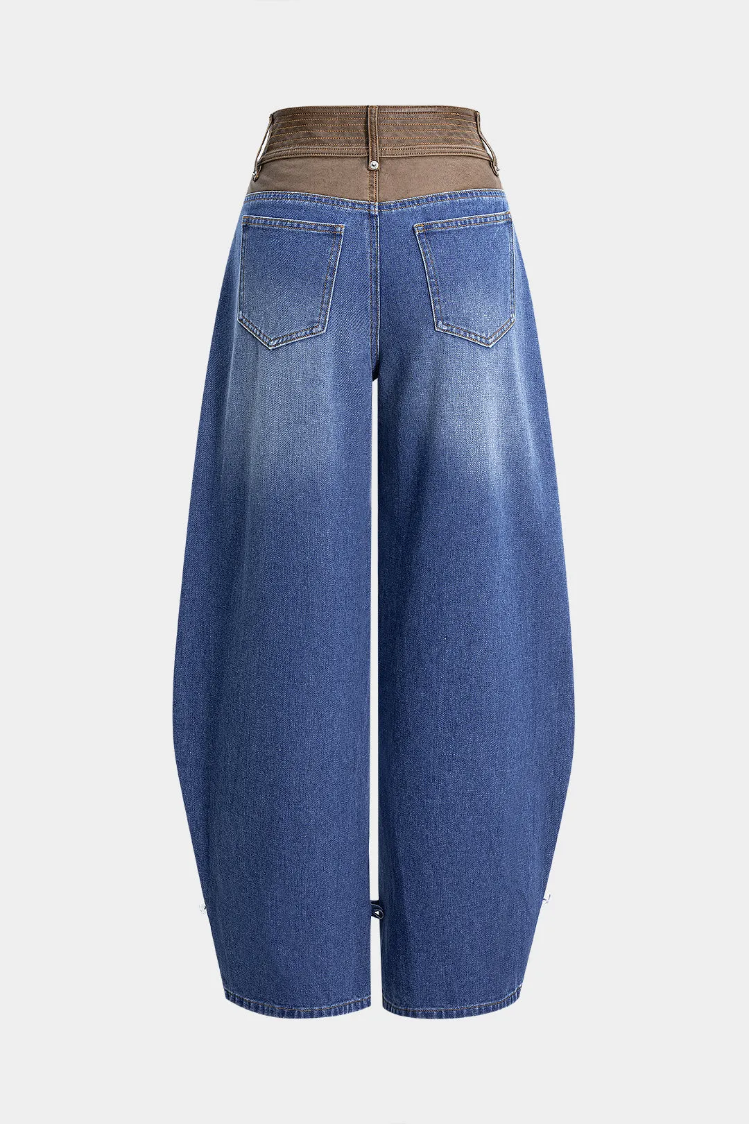 Denim Faux Leather Patchwork Jeans sold by Micas product image thumbnail 3