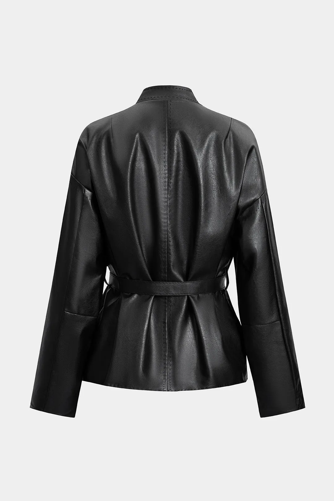 Faux Leather Tie-Up Blazer sold by Micas product image thumbnail 2
