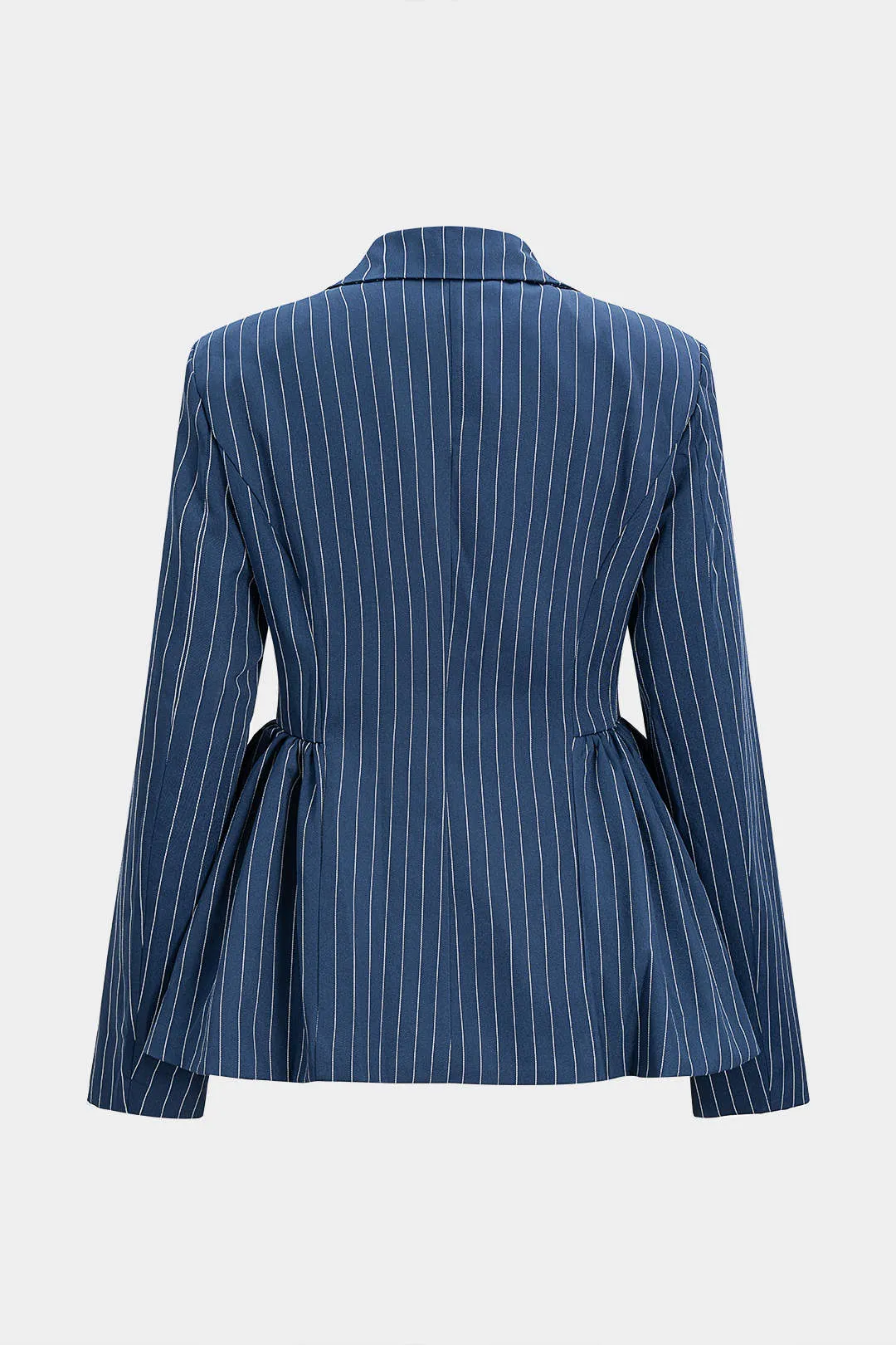 Stripes Print Ruched Shoulder Pads Blazer sold by Micas product image thumbnail 2