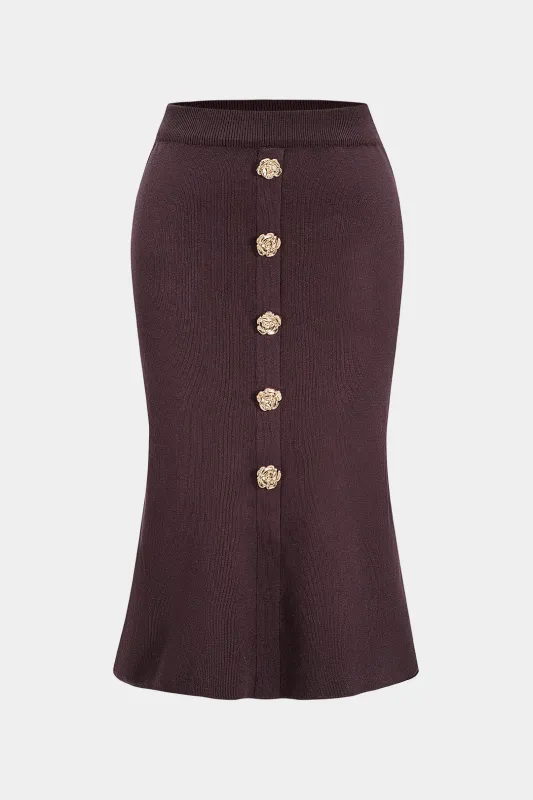 Plus Size Knit Metallic Decor Skirt sold by Micas