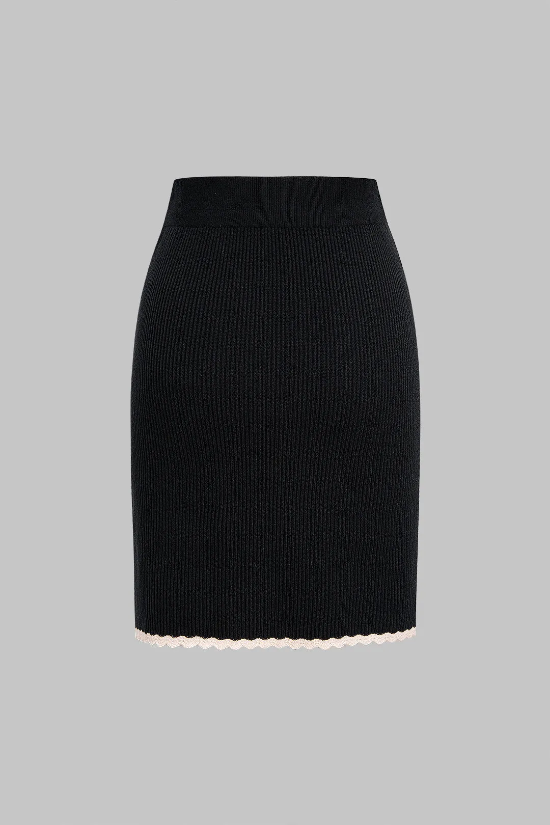 Knit Contrast High Waist Skirt sold by Micas product image thumbnail 2