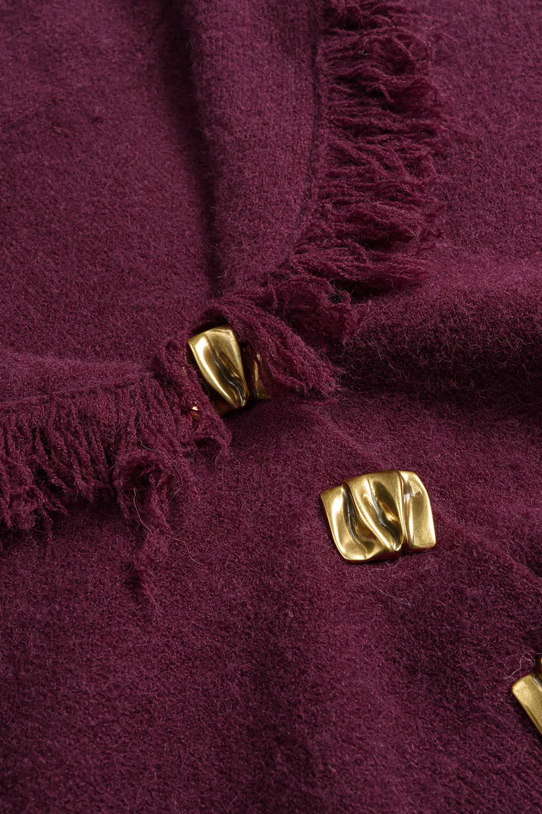 Plus Size Knit Metallic Button Fringe Cardigan sold by Micas product image thumbnail 3