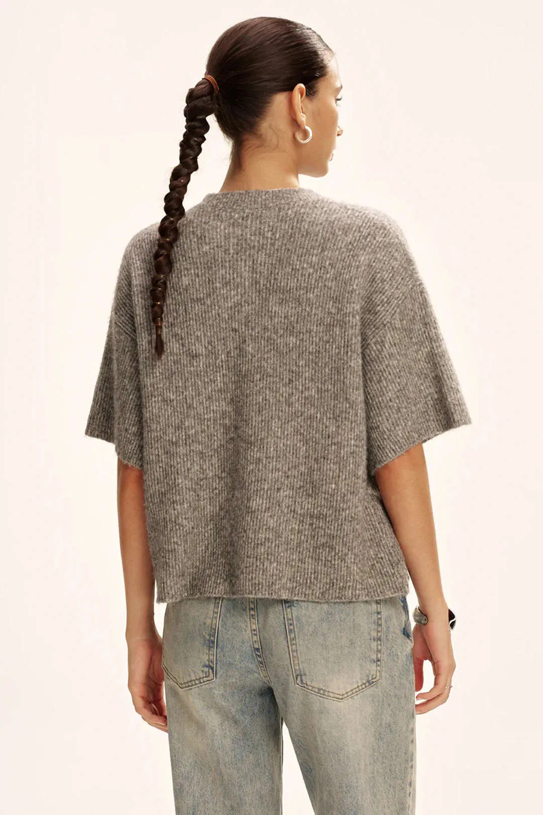 Knit Round Neck Button Cardigan sold by Micas product image thumbnail 2