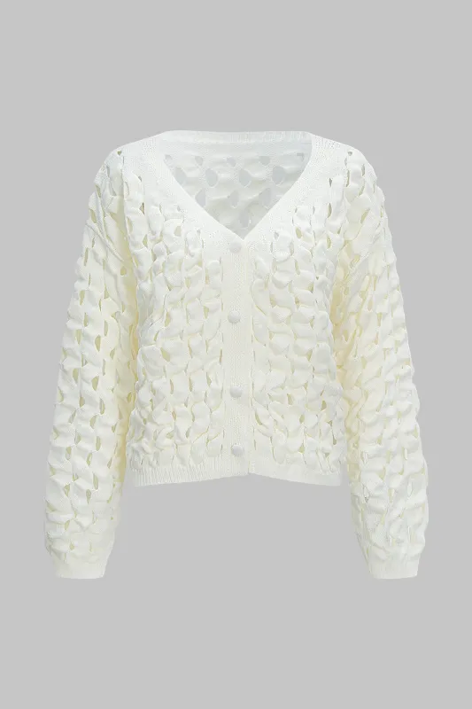 Knit Cut Out Sweater Cardigan sold by Micas
